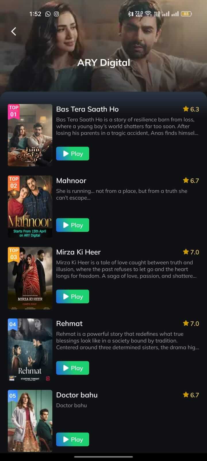 ARY Digital Dramas on Movie Box App