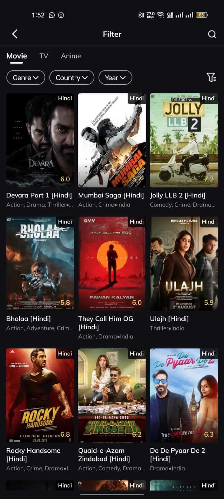 All Indian Movies on Movie Box App