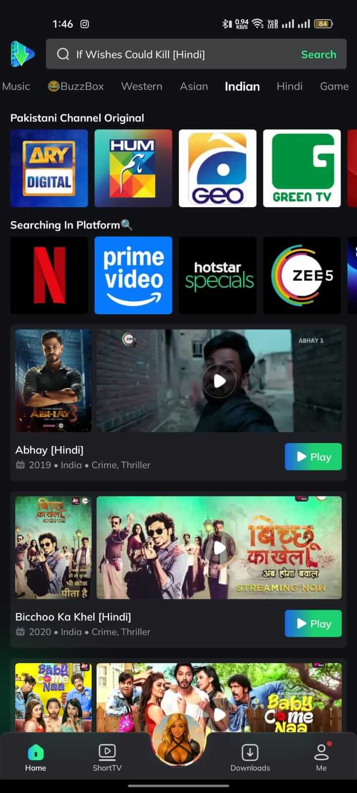 All OTT Platforms on Movie Box App