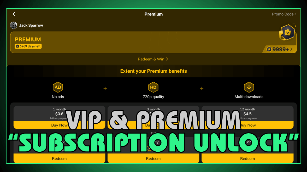 All VIP and Premium Subscription Tiers Unlocked