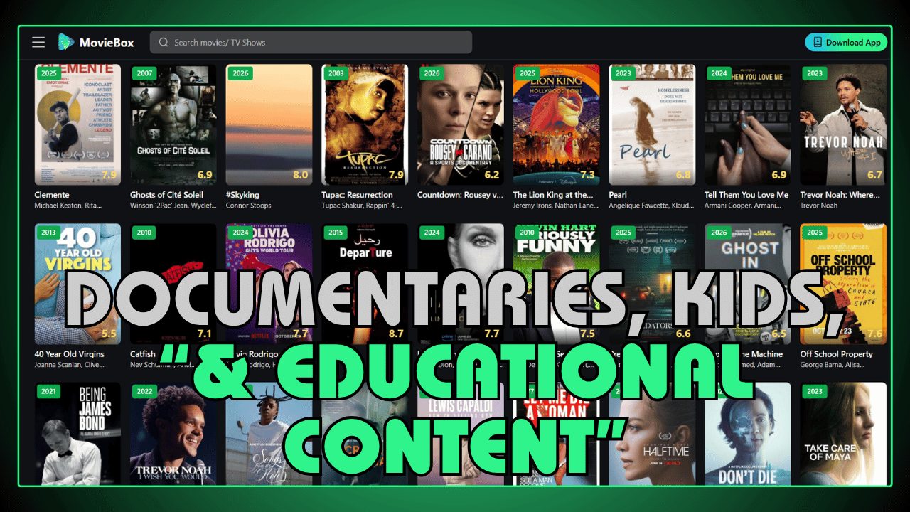 Documentaries, Kids, and Educational Content