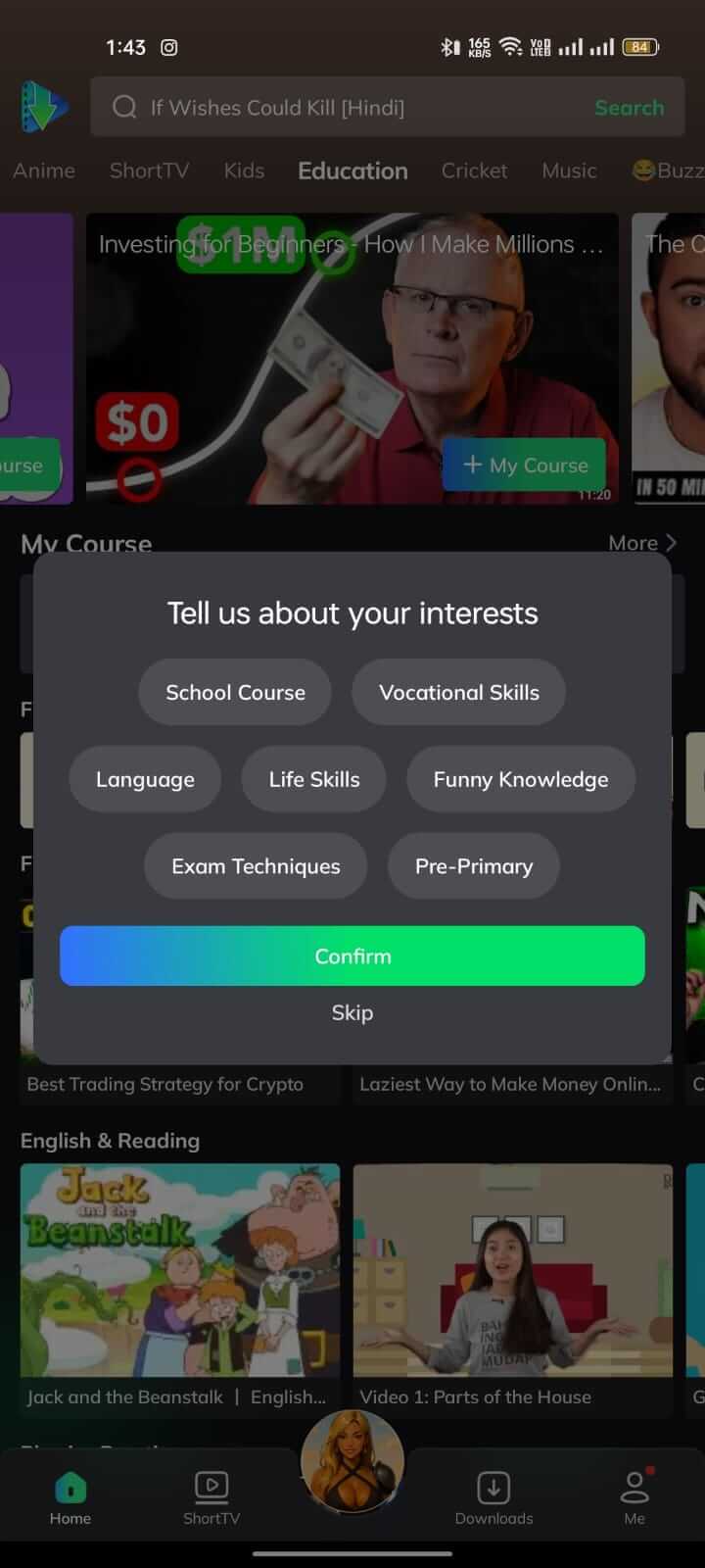 Education Content on Movie Box App