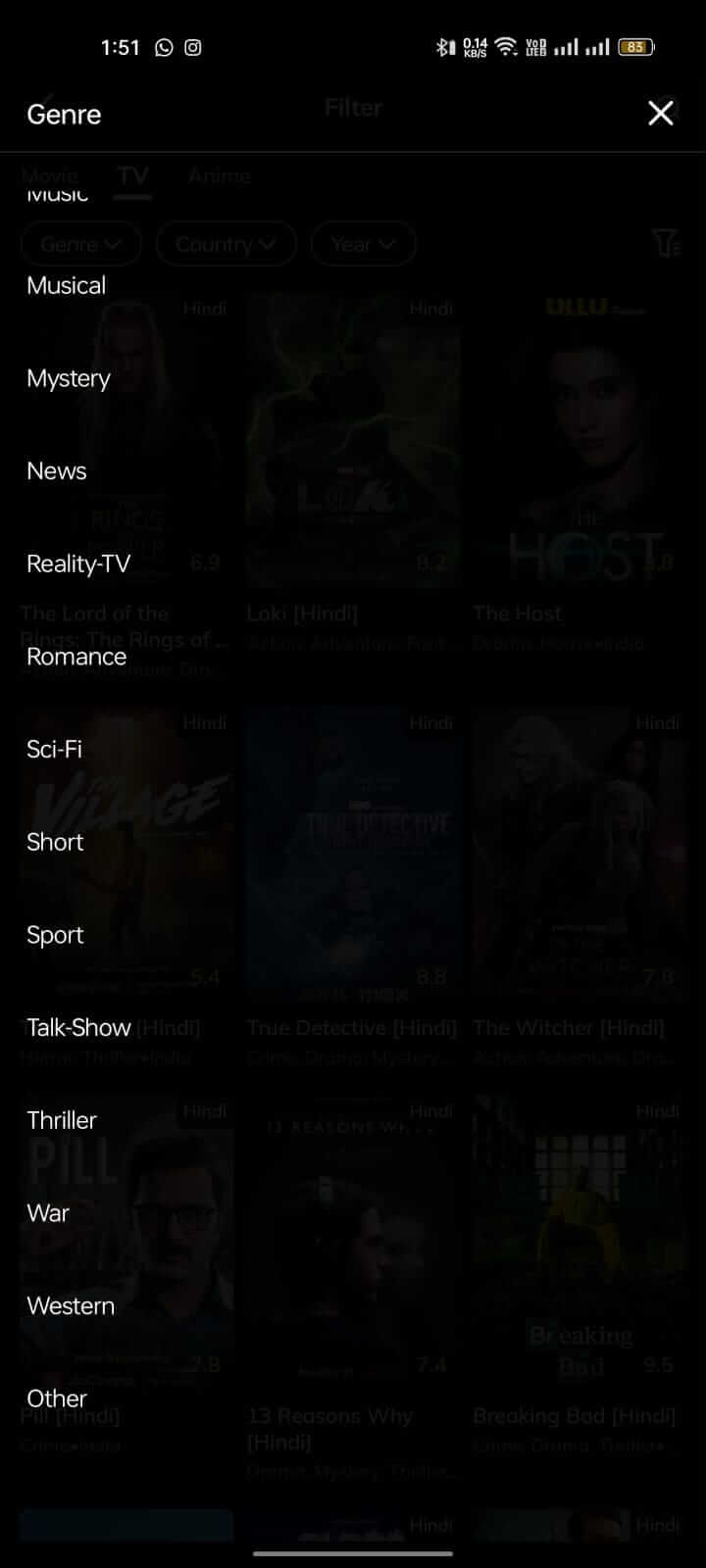 Every Genre Available on Movie Box App