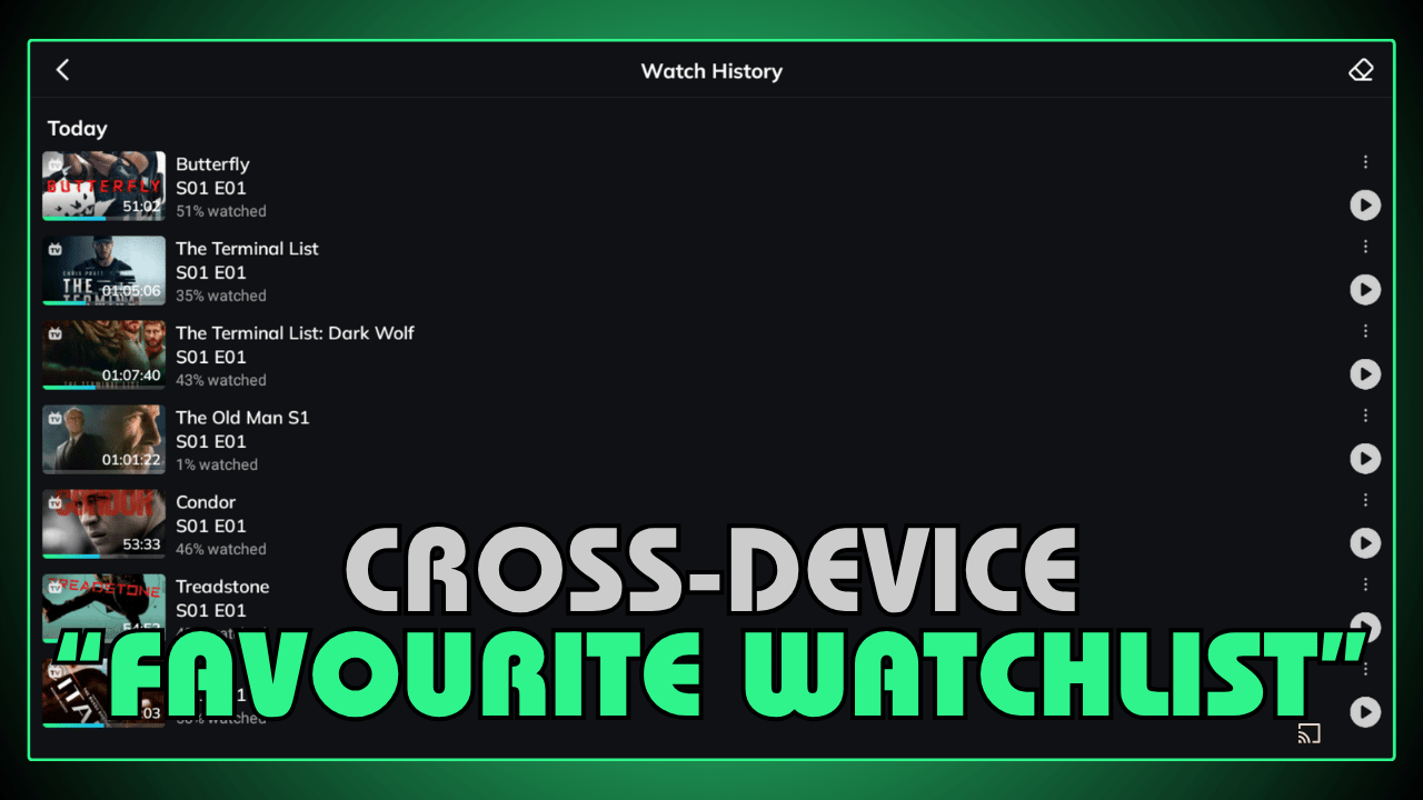 Favorites List and Cross-Device Watchlist