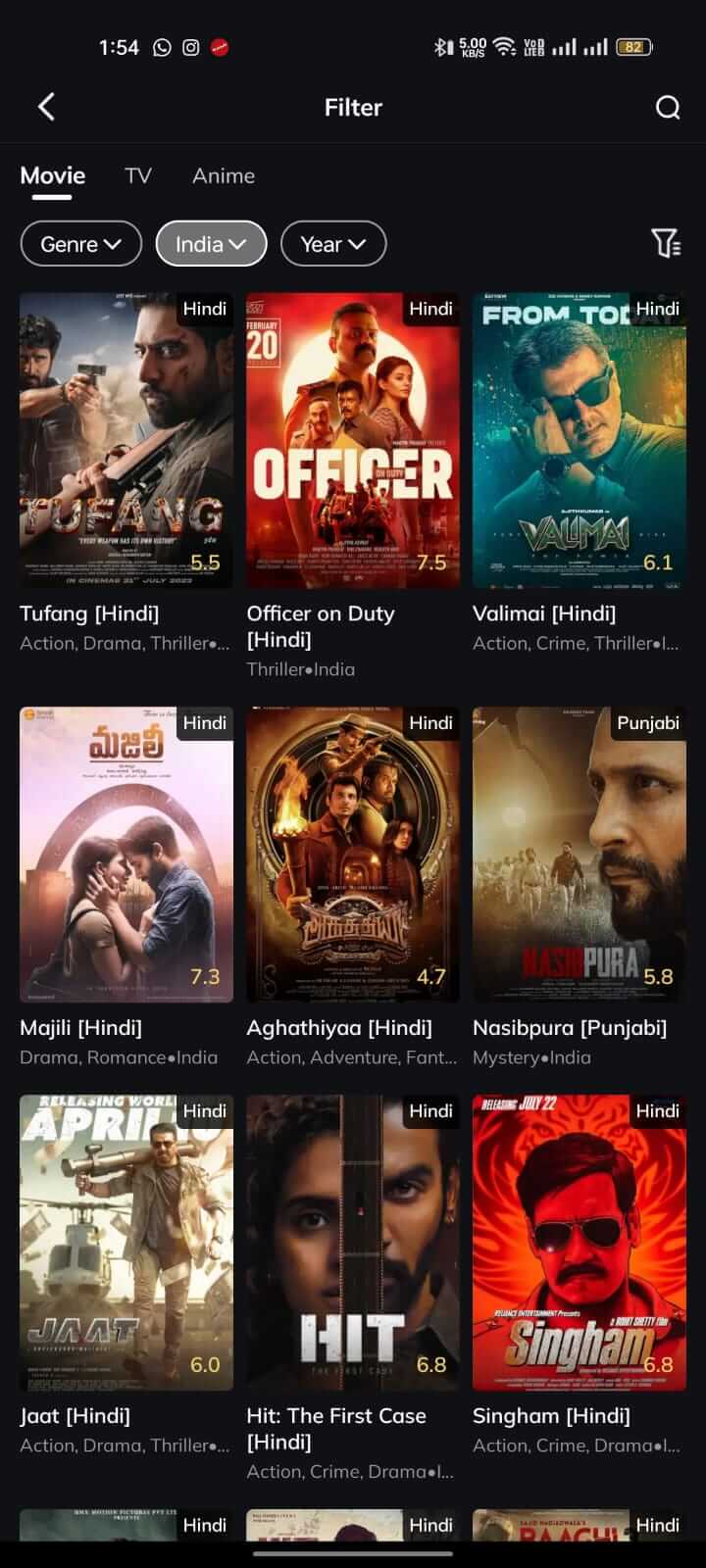Indian Movies by Filter on Movie Box APP