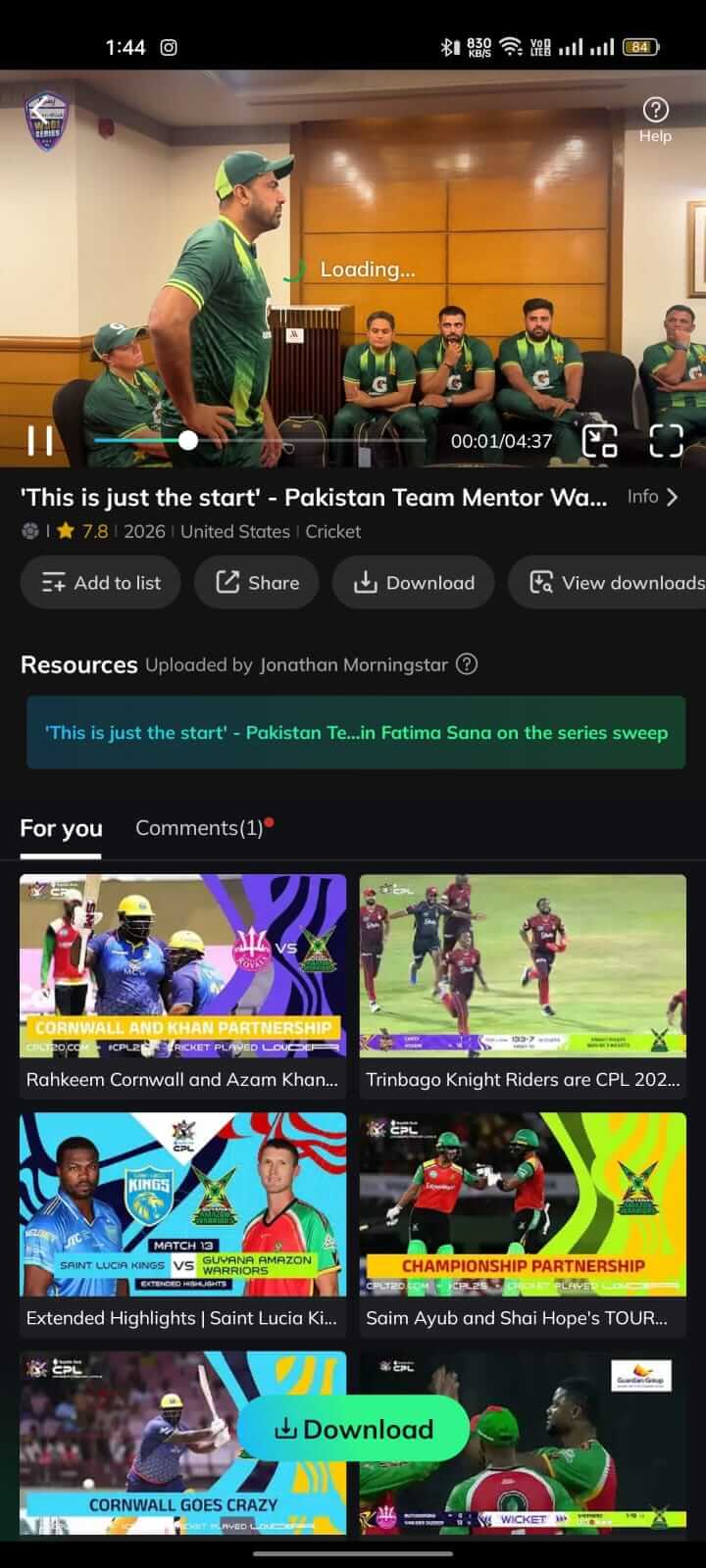Live Sports on Movie Box App