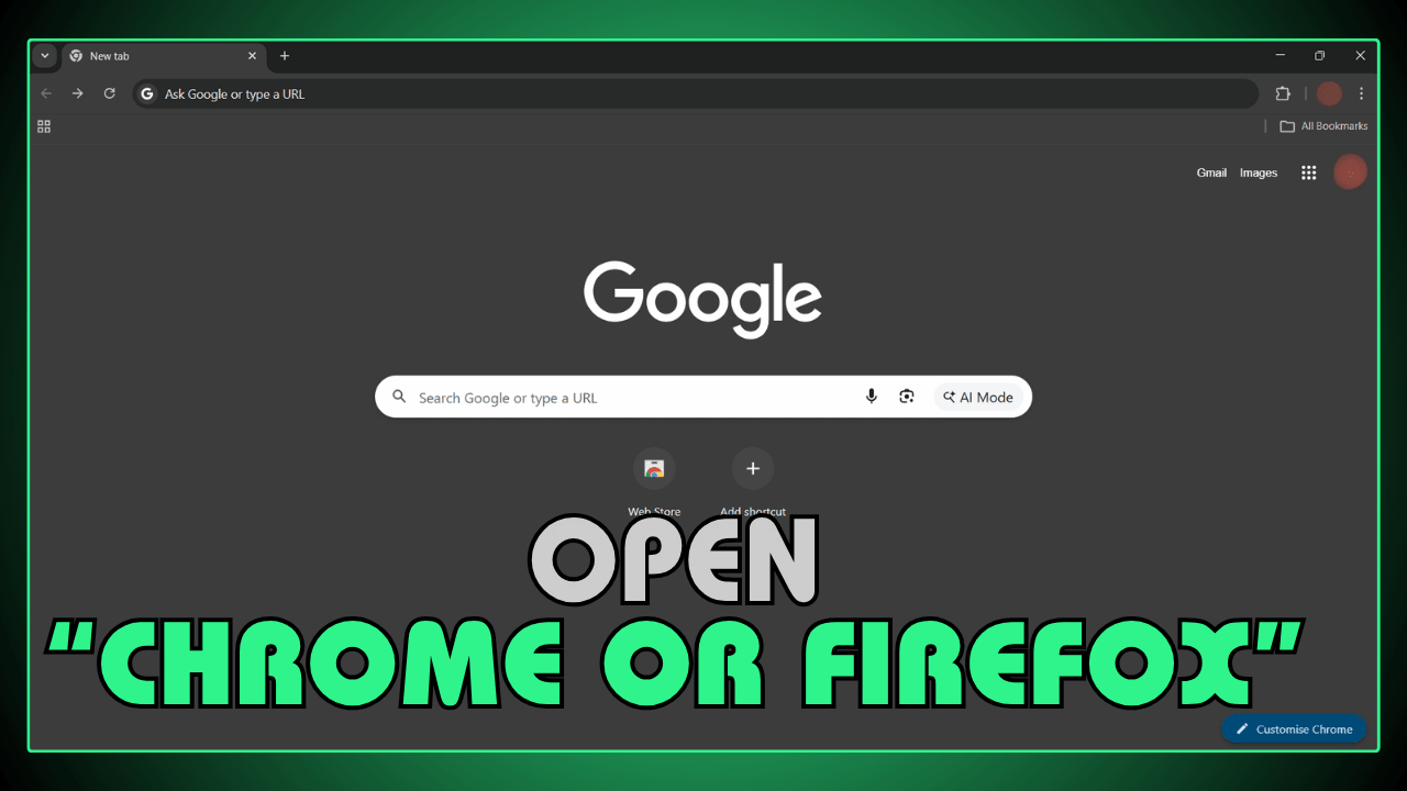Open Chrome or Firefox