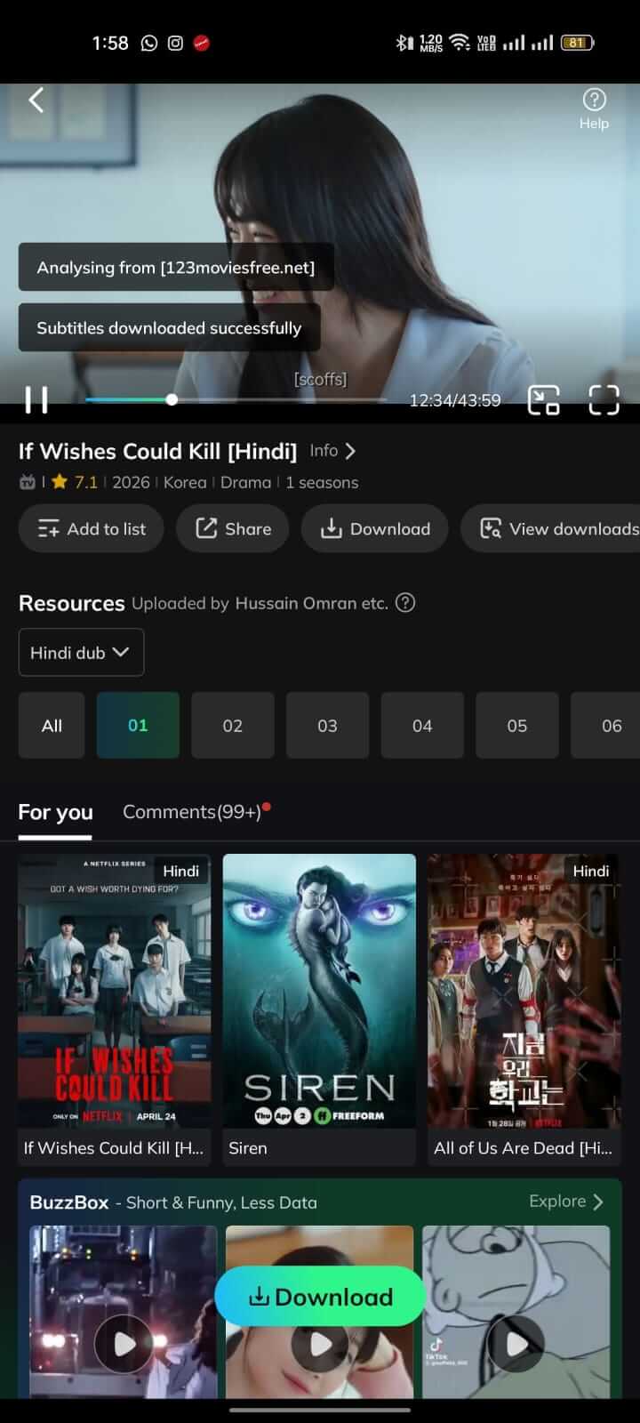 Watch If Wished Could Kill Season on Movie Box App