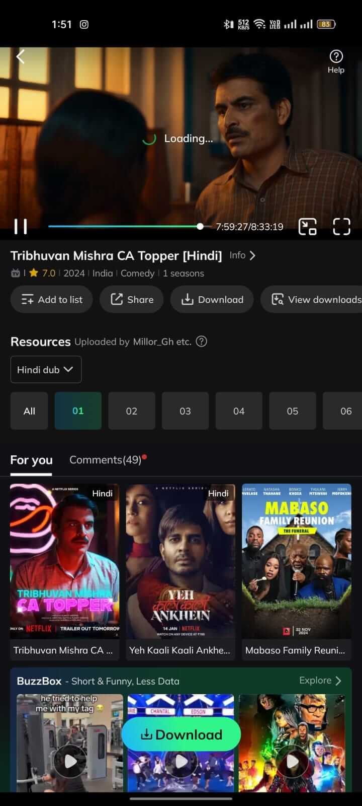 Watch Tribhuvan Mishra CA Topper Season on Movie Box App